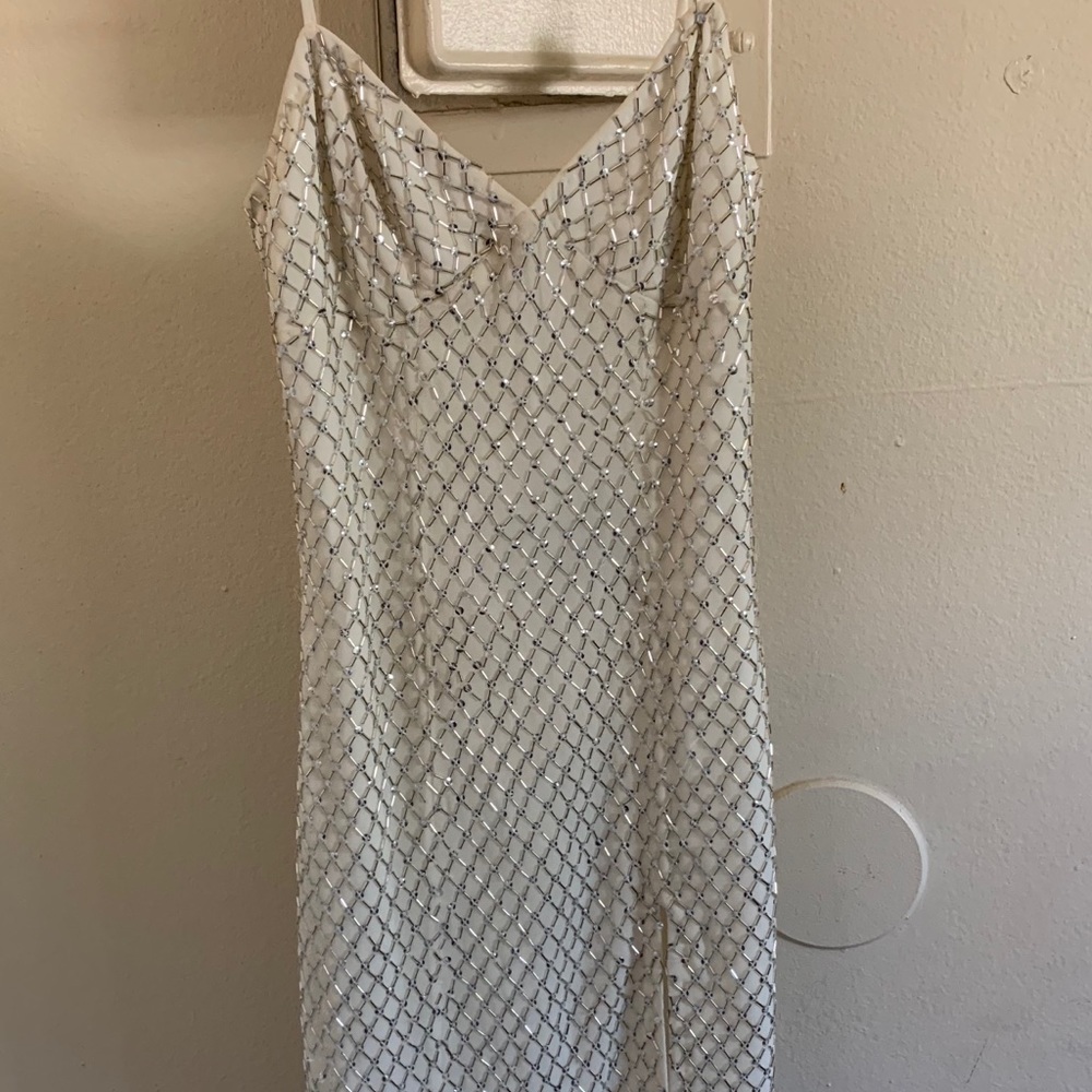 White sterling slit dress